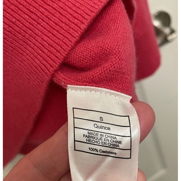 Quince Mongolian Cashmere Crewneck Sweater Women’s S Hot Pink Watermelon - Picture 3 of 5